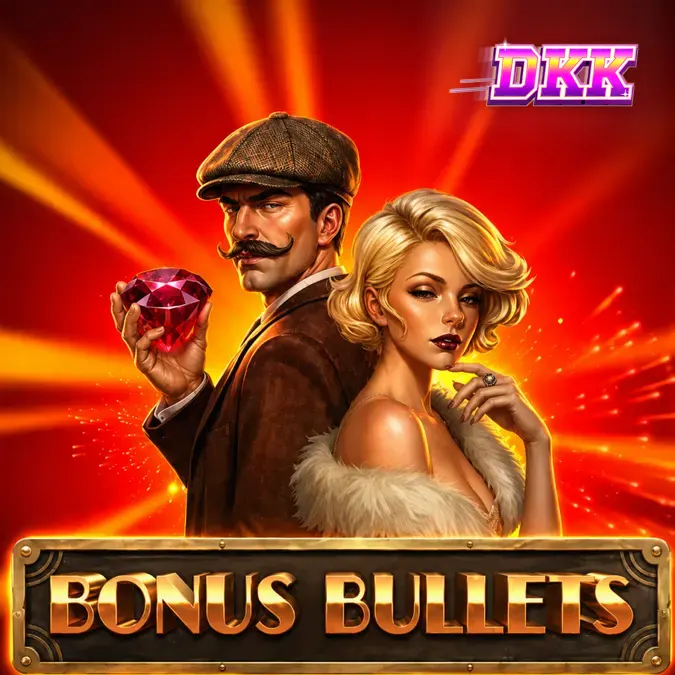 Tampilan antarmuka permainan slot Bonus Bullets dengan tema western yang modern.